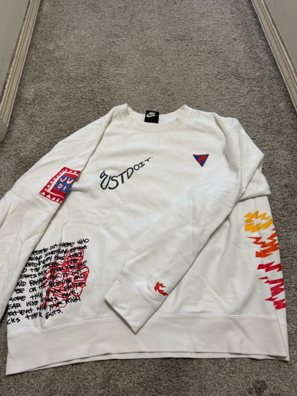 Nike Sportswear NSW Reflective Graffiti Print Crew Neck Sweatshirt